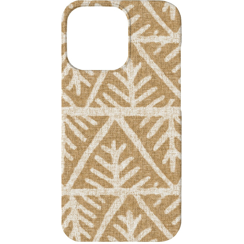 Textured Mudcloth Phone Case, Slim Case, Matte, iPhone 13, Brown, Cafe