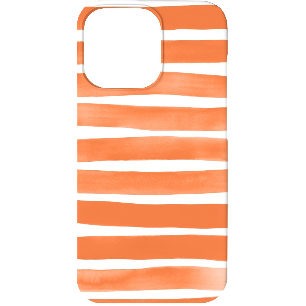 Imperfect Watercolor Stripes Phone Case, Slim Case, Matte, iPhone 13, Orange