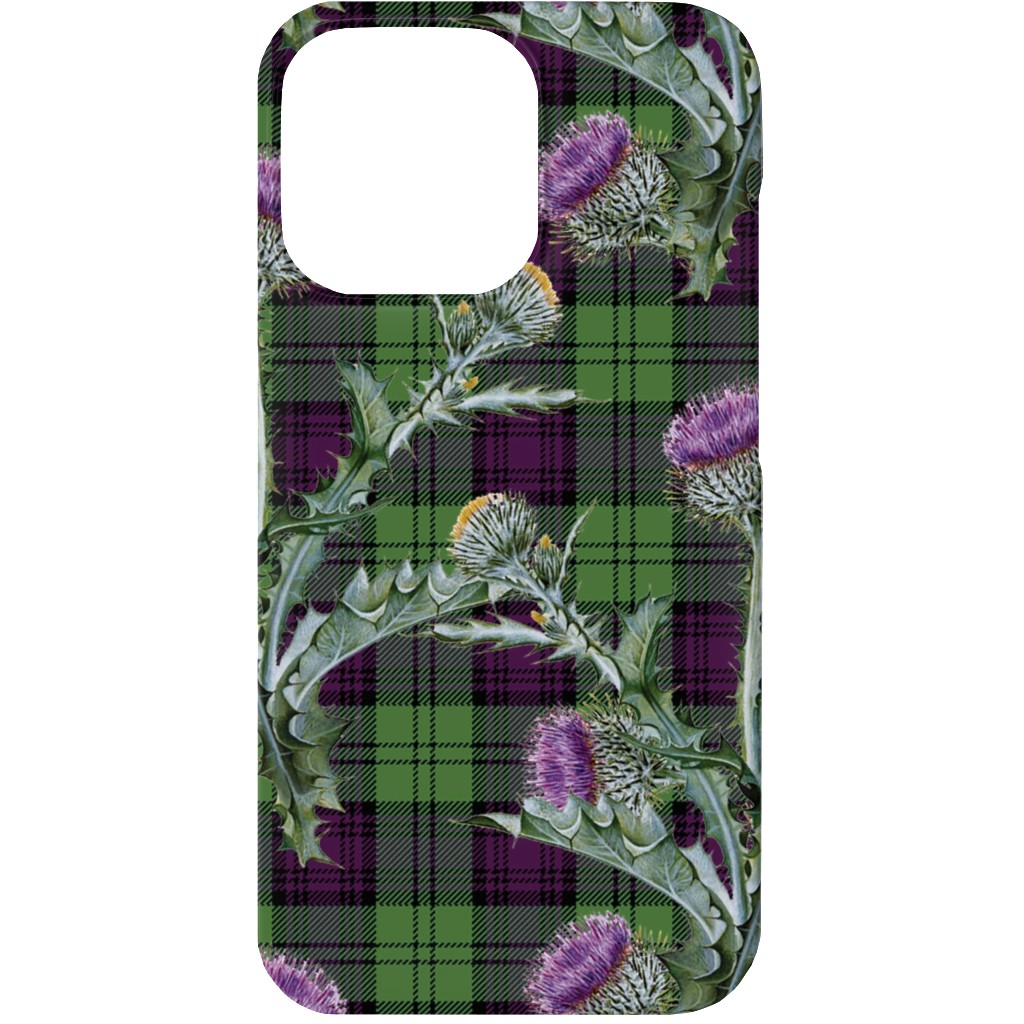 Feochadan Tartan - Green and Purple Phone Case, Slim Case, Matte, iPhone 13, Green