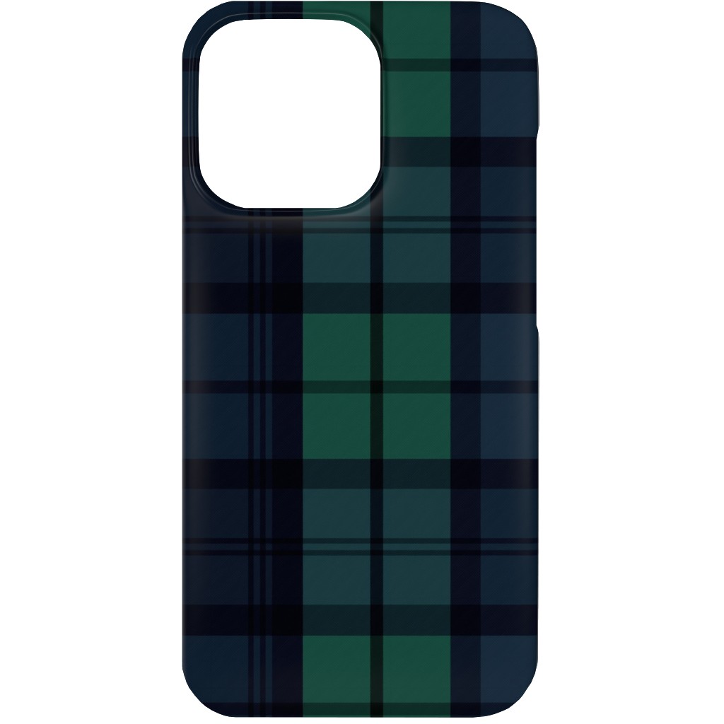 Dark Green Plaid Phone Case, Slim Case, Matte, iPhone 13, Green