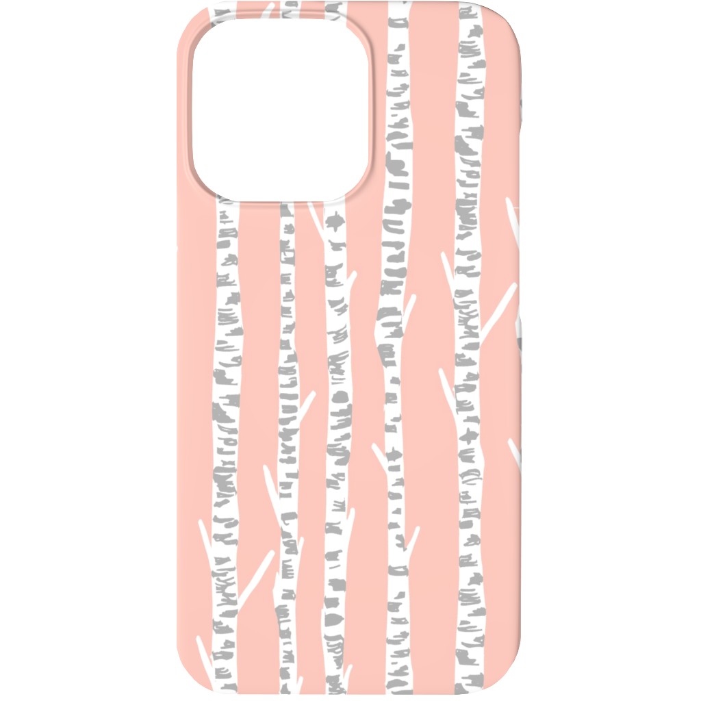 Birch Tree - Pink Phone Case, Slim Case, Matte, iPhone 13, Pink, Bright Pink