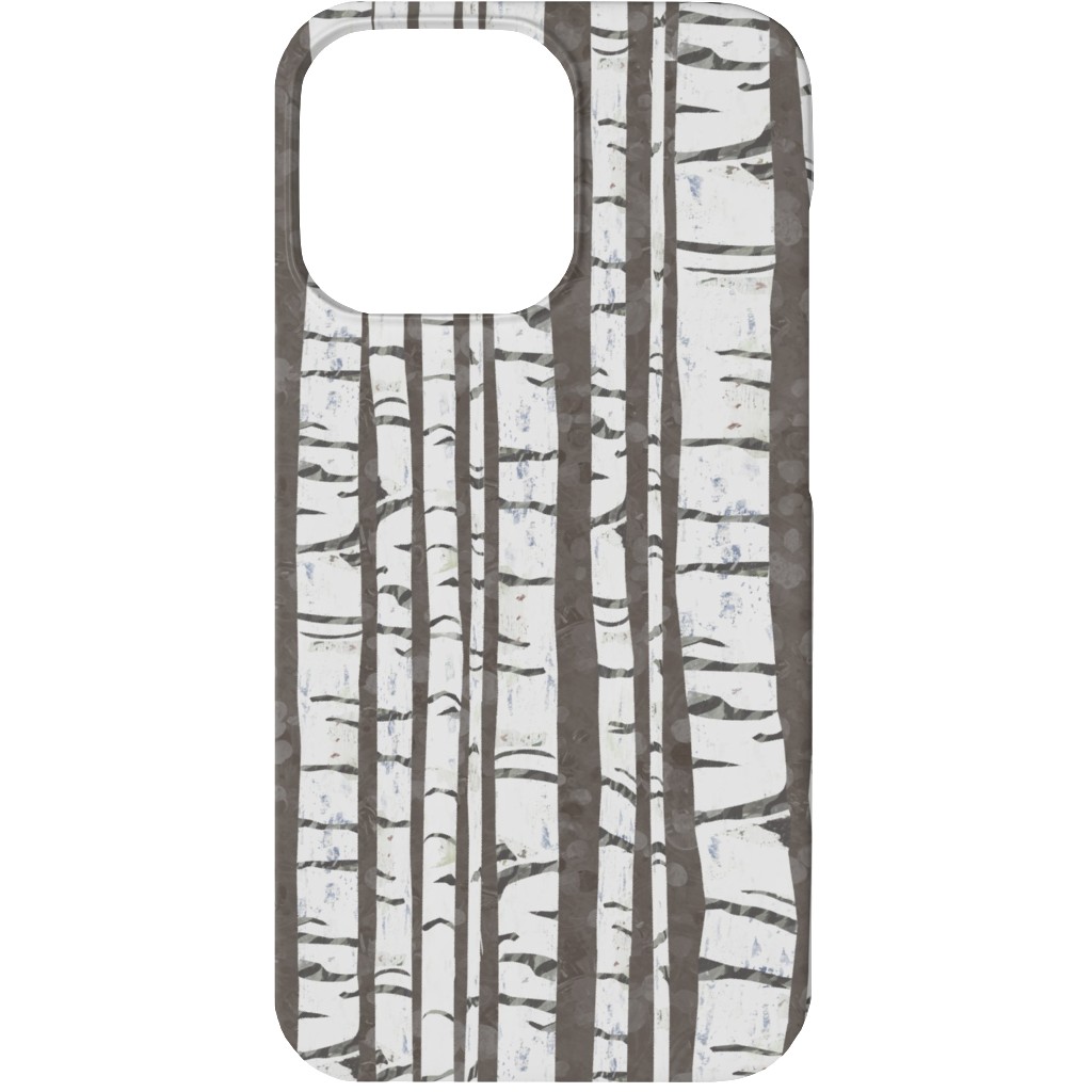Birch Forest - Gray Phone Case, Slim Case, Matte, iPhone 13, Gray