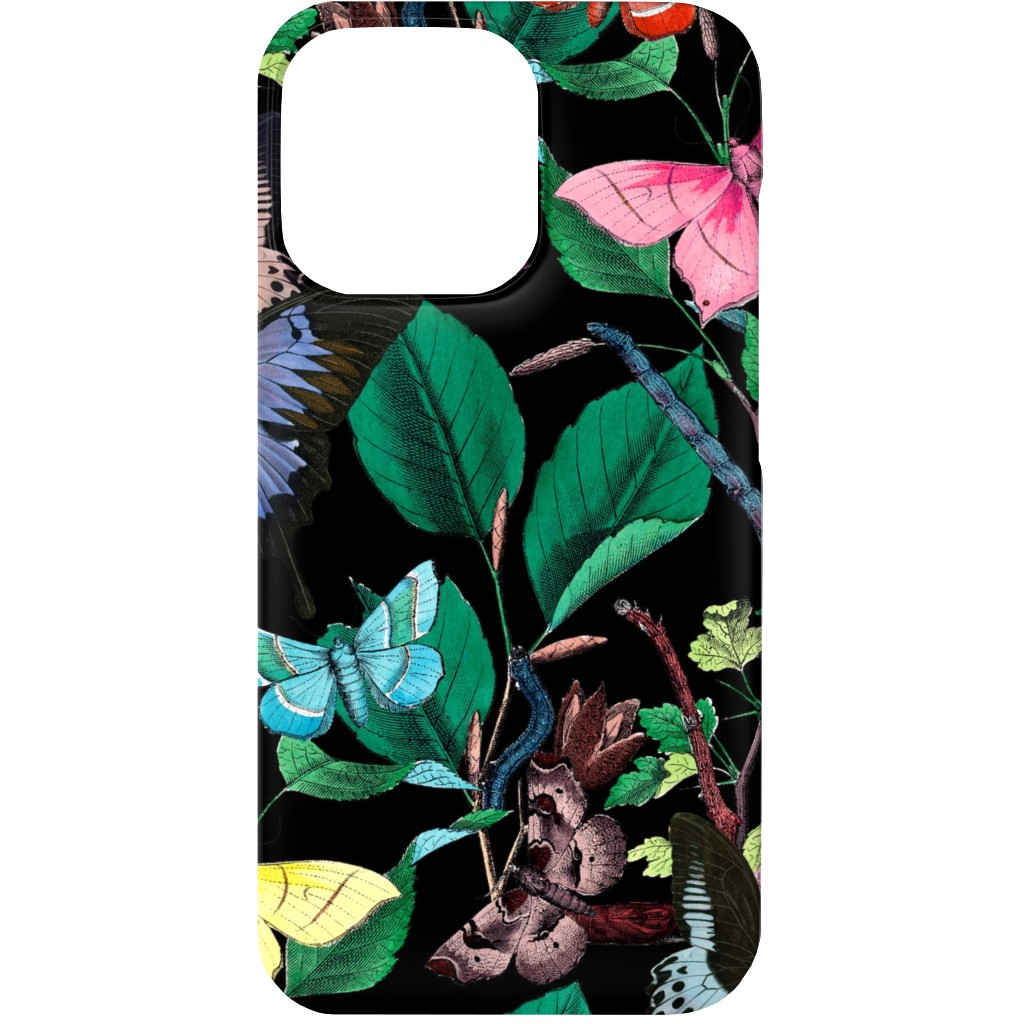 Butterfly Sanctuary - Multi on Black Phone Case, Slim Case, Matte, iPhone 13, Multicolor