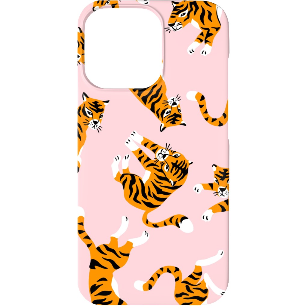 Tigers - Pink Phone Case, Slim Case, Matte, iPhone 13, Pink, Bright Pink