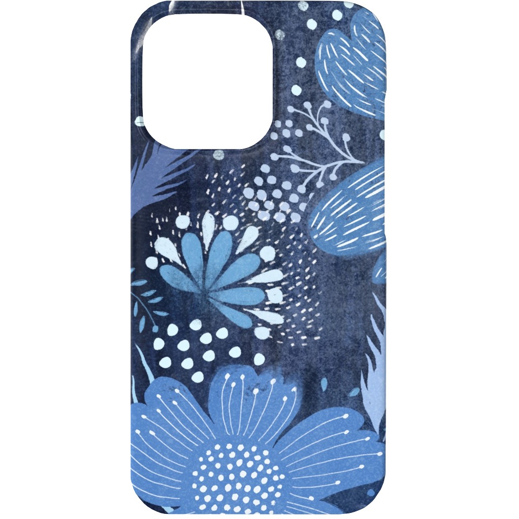 Shibori Flower Abundance - Blue Phone Case, Slim Case, Matte, iPhone 13, Blue, True Blue