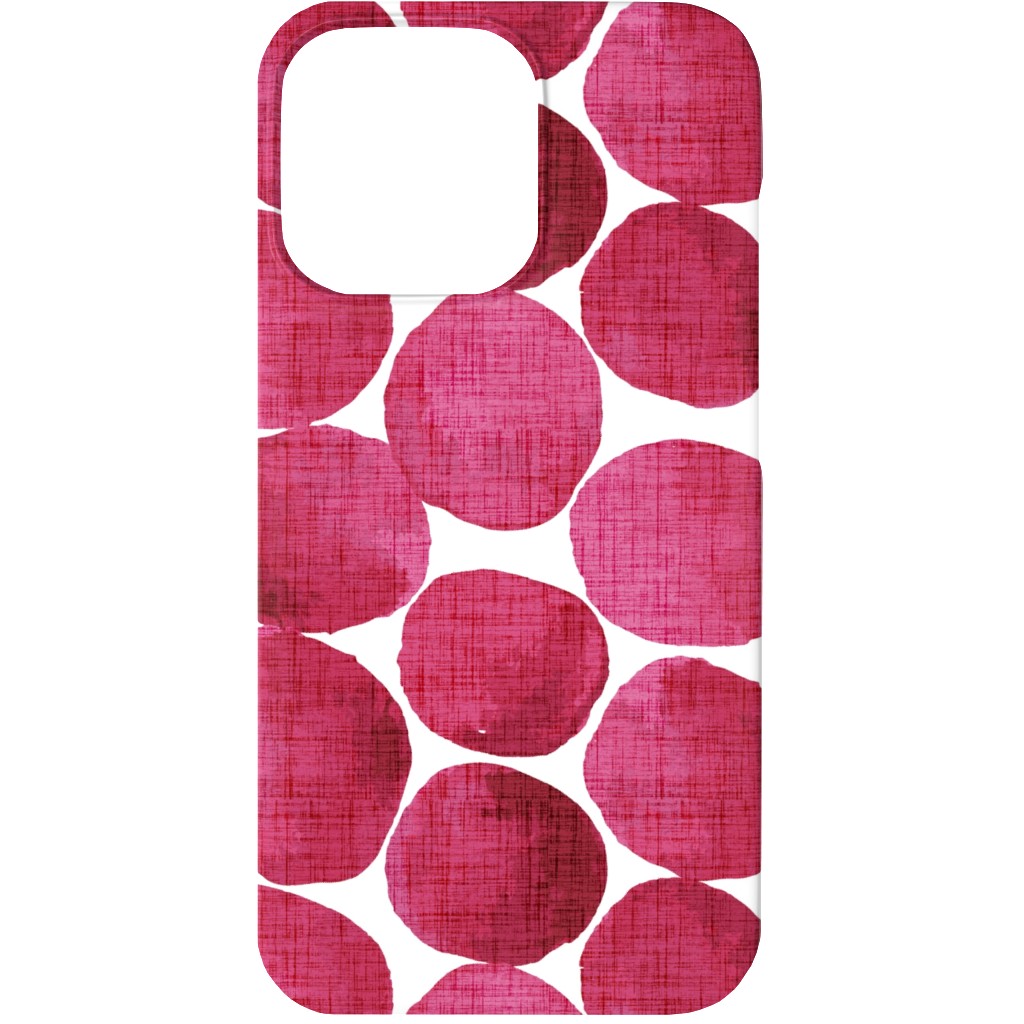 Watercolor Textured Dots - Red Phone Case, Slim Case, Matte, iPhone 13, Red, Red