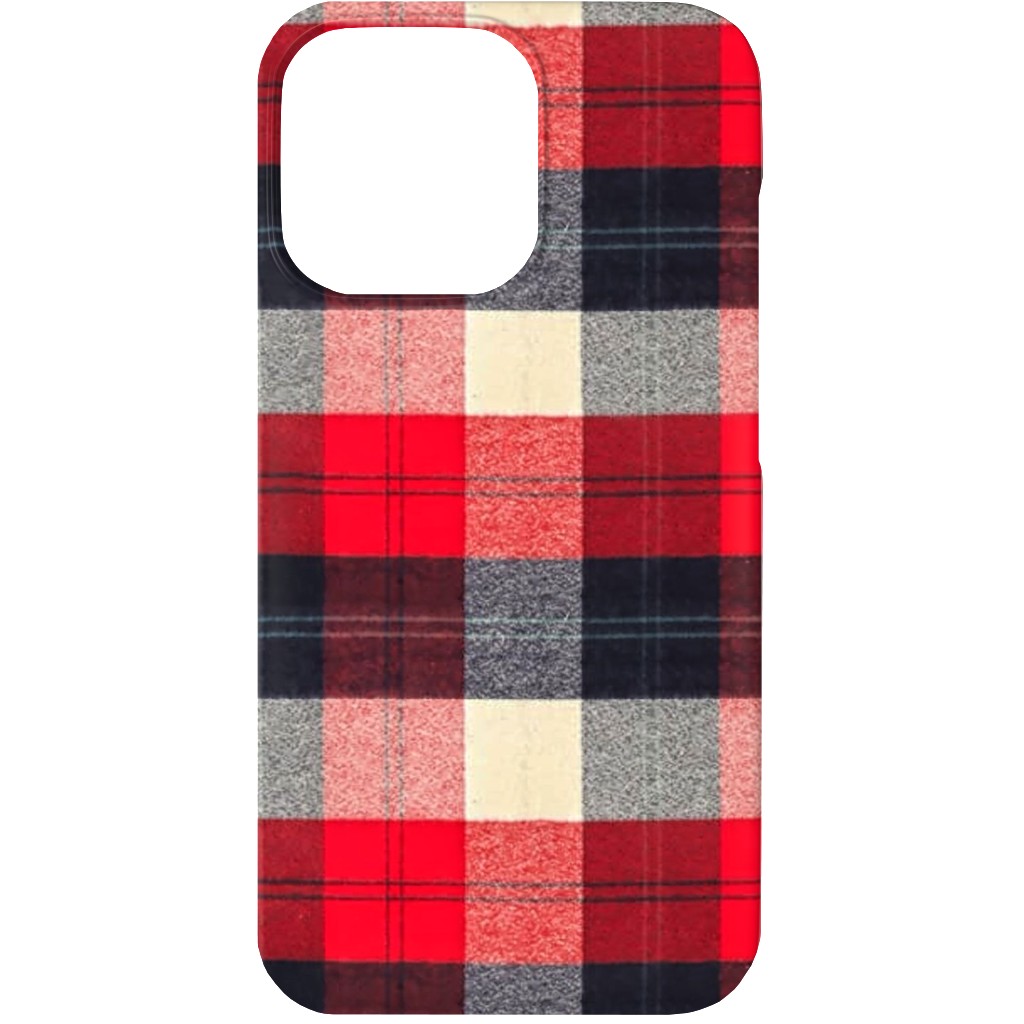 Lumberjack Flannel Buffalo Plaid - Red Phone Case, Slim Case, Matte, iPhone 13, Red, Red