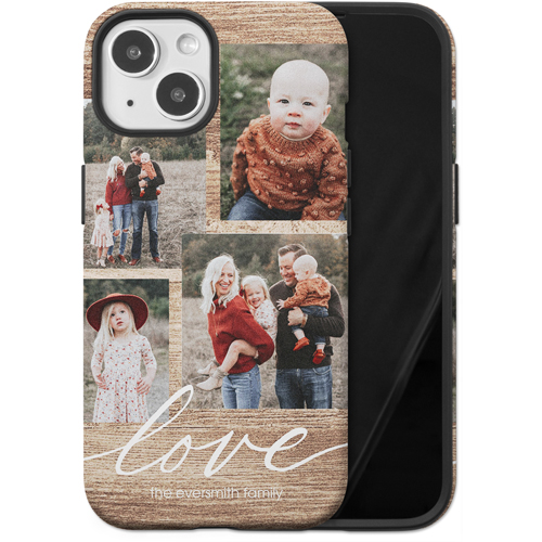 Rustic Love iPhone Case, Silicone Liner Case, Matte, iPhone 14, Brown