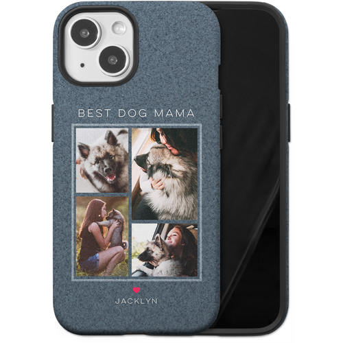 Forever Fur Love iPhone Case, Silicone Liner Case, Matte, iPhone 14, Blue, navy