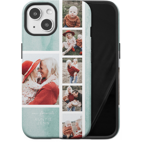 Watercolor Favorite Filmstrip iPhone Case, Silicone Liner Case, Matte, iPhone 14, Green, desert green