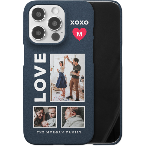 XOXO Heart Grid iPhone Case, Slim Case, Matte, iPhone 14 Pro, Red