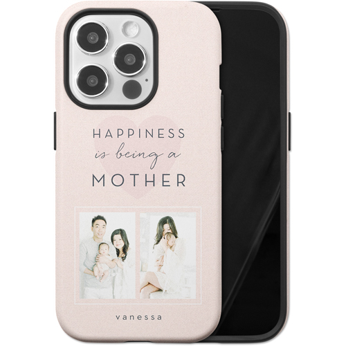 Full of Happiness iPhone Case, Silicone Liner Case, Matte, iPhone 14 Pro, Pink, priscilla