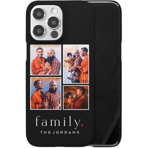 Family Heart iPhone Case, Slim Case, Matte, iPhone 14 Pro Max, Black