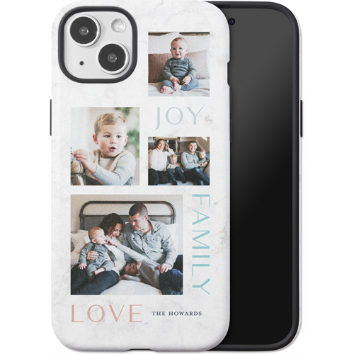 Marble Joy Family Love iPhone Case, Silicone Liner Case, Matte, iPhone 15 Plus, White