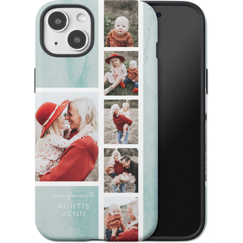 Watercolor Favorite Filmstrip iPhone Case, Silicone Liner Case, Matte, iPhone 15 Plus, Green