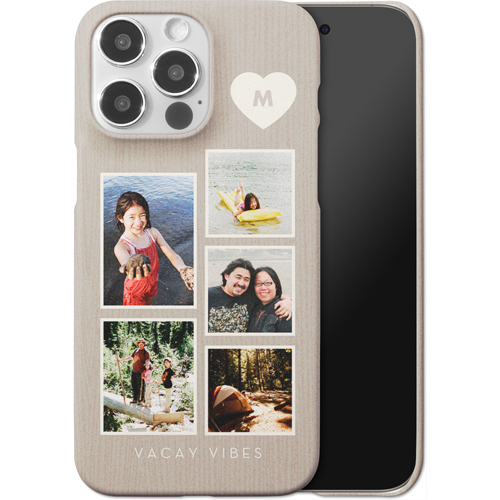 Corner Heart Initial iPhone Case, Slim Case, Matte, iPhone 15 Pro Max, Beige, antique white