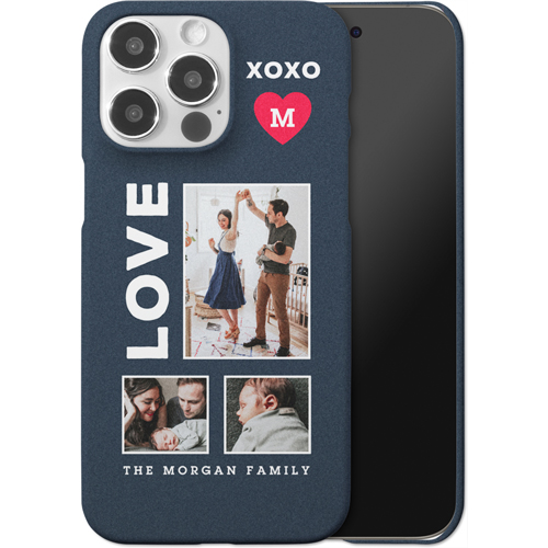 XOXO Heart Grid iPhone Case, Slim Case, Matte, iPhone 15 Pro Max, Red, fire engine