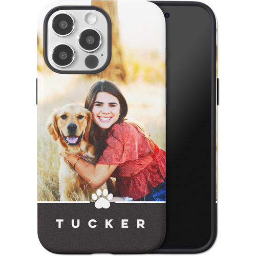 Pawprint iPhone Case, Silicone Liner Case, Matte, iPhone 15 Pro Max, Black, black