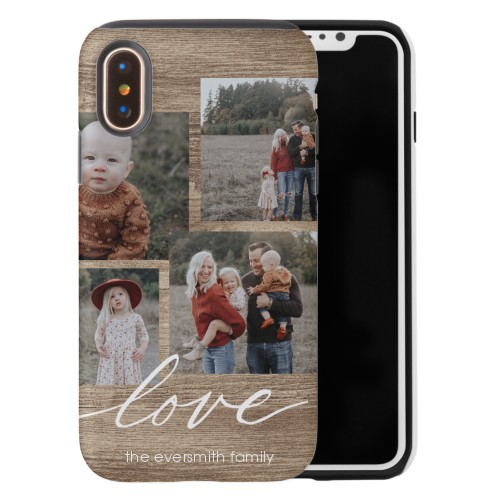 Rustic Love iPhone Case, Silicone Liner Case, Matte, iPhone X, Brown