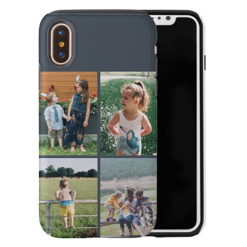 Gallery of Four Grid iPhone Case, Silicone Liner Case, Matte, iPhone X, Multicolor, multi
