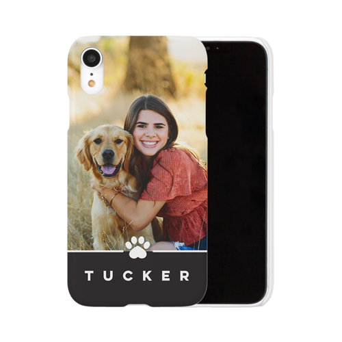 Pawprint iPhone Case, Slim Case, Matte, iPhone XR, Black, black