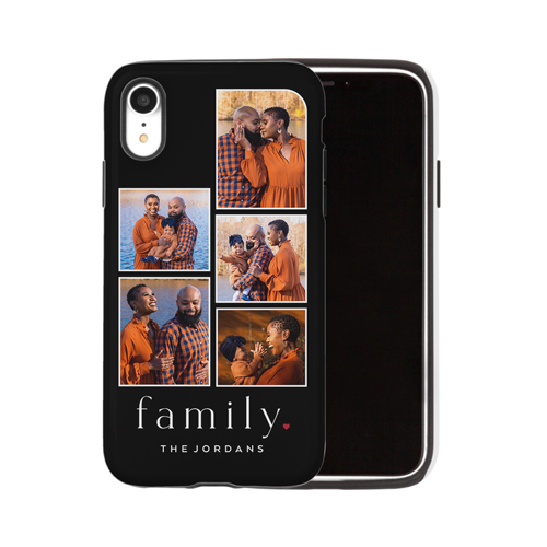 Family Heart iPhone Case, Silicone Liner Case, Matte, iPhone XR, Black