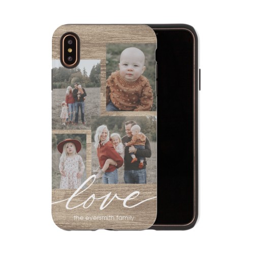 Rustic Love iPhone Case, Silicone Liner Case, Matte, iPhone XS Max, Brown