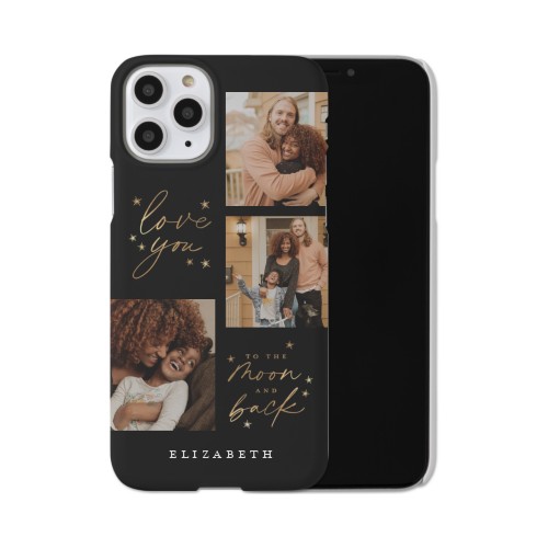 Love To The Moon Sparkle iPhone Case, Slim Case, Matte, iPhone 11 Pro, Black