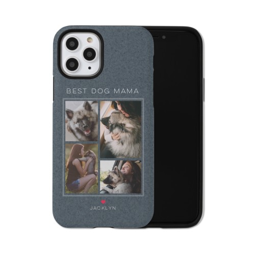 Forever Fur Love iPhone Case, Silicone Liner Case, Matte, iPhone 11 Pro, Blue, navy