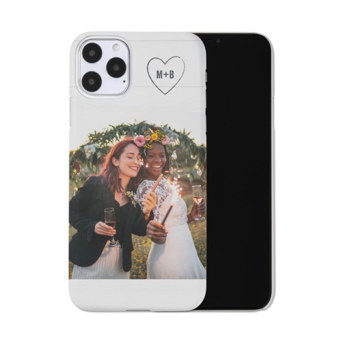 Together Initial Heart iPhone Case, Slim Case, Matte, iPhone 11 Pro Max, White, white