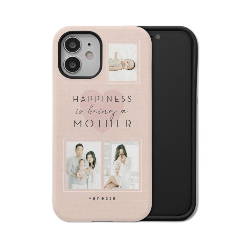 Full of Happiness iPhone Case, Silicone Liner Case, Matte, iPhone 12, Pink, priscilla