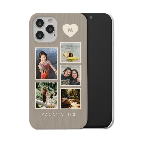 Corner Heart Initial iPhone Case, Slim Case, Matte, iPhone 12 Pro, Beige, antique white