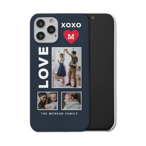XOXO Heart Grid iPhone Case, Slim Case, Matte, iPhone 12 Pro, Red