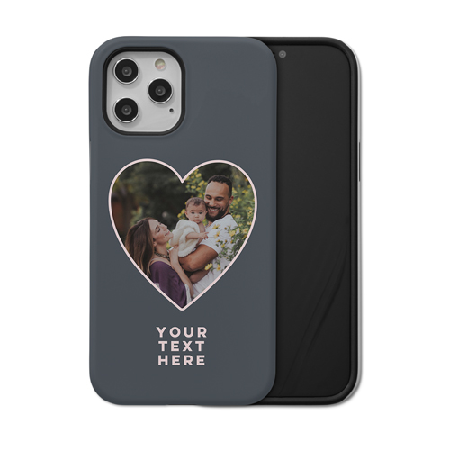 Heart Cutout iPhone Case, Silicone Liner Case, Matte, iPhone 12 Pro Max, Black, silhouette