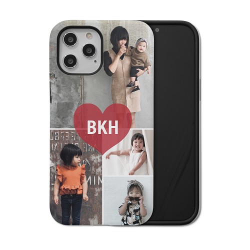 Heart Monogram iPhone Case, Silicone Liner Case, Matte, iPhone 12 Pro Max, Red