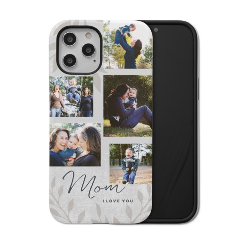 Foliage Linen iPhone Case, Silicone Liner Case, Matte, iPhone 12 Pro Max, Brown, cafe