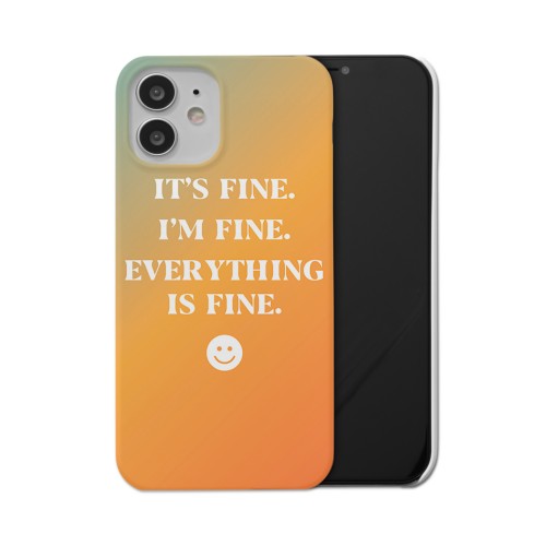 Everything Is Fine Ombre iPhone Case, Slim Case, Matte, iPhone 12, Multicolor
