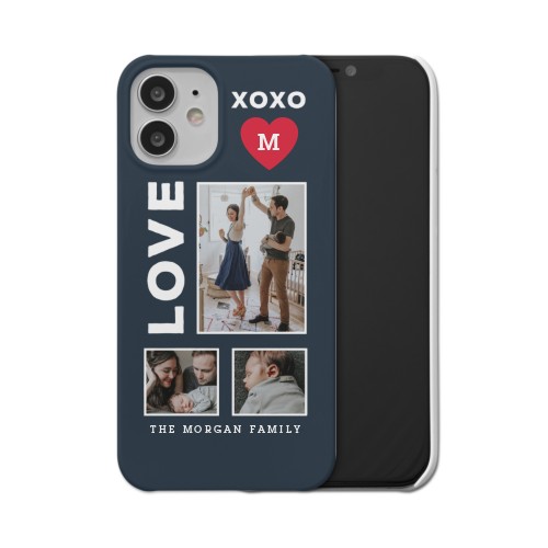 XOXO Heart Grid iPhone Case, Slim Case, Matte, iPhone 12 Mini, Red