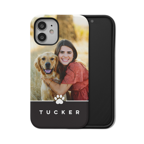 Pawprint iPhone Case, Silicone Liner Case, Matte, iPhone 12 Mini, Black