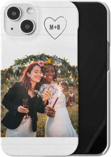 Together Initial Heart iPhone Case, Slim Case, Matte, iPhone 13, White, white