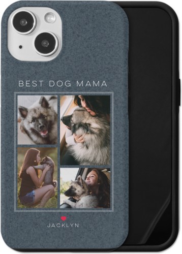 Forever Fur Love iPhone Case, Silicone Liner Case, Matte, iPhone 13, Blue, navy