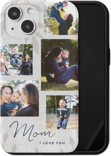 Foliage Linen iPhone Case, Silicone Liner Case, Matte, iPhone 13, Brown, cafe