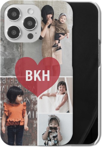 Heart Monogram iPhone Case, Slim Case, Matte, iPhone 13 Pro, Red, cherry