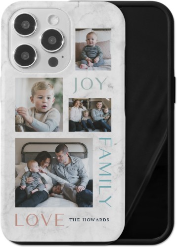 Marble Joy Family Love iPhone Case, Silicone Liner Case, Matte, iPhone 13 Pro, White