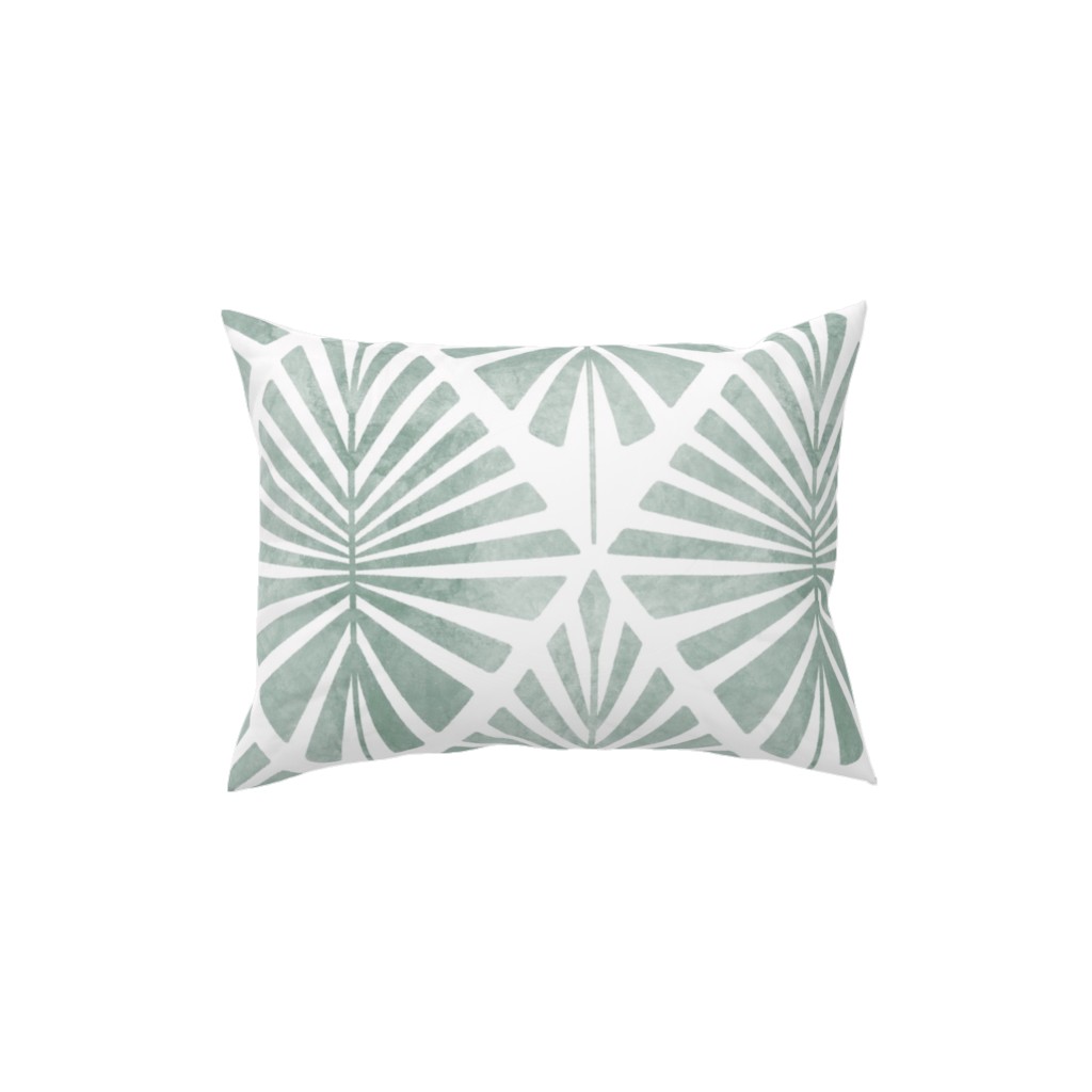 Laguna - Green Pillow, Woven, White, 12x16, Double Sided, Green
