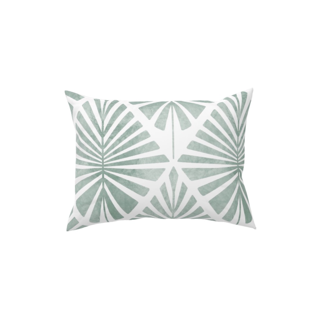 Laguna - Green Pillow, Woven, White, 12x16, Double Sided, Green, Classic Green