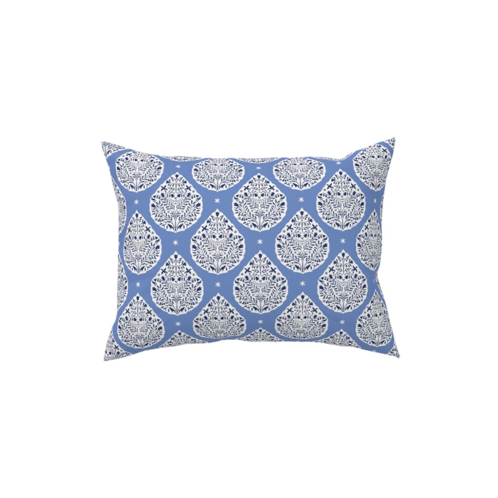 Conway Paisley - Cobalt and Navy Pillow, Woven, White, 12x16, Double Sided, Blue, True Blue