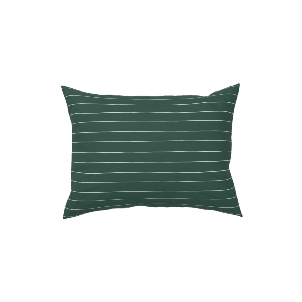 Christmas Stripes Pillow, Woven, White, 12x16, Double Sided, Green, Pine
