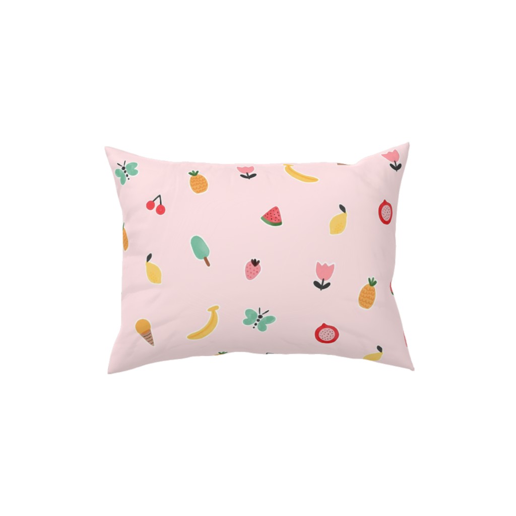 Freshy Summer - Pink Pillow, Woven, White, 12x16, Double Sided, Pink