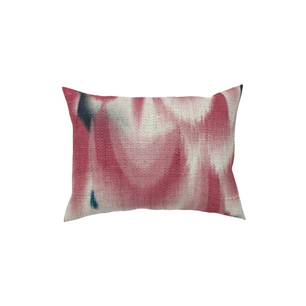 Shibori Wing Spots - Cherry Pillow, Woven, White, 12x16, Double Sided, Pink